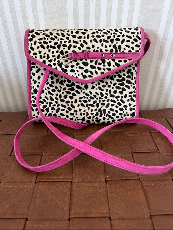 Van Eli Handbags - VINTAGE VAN ELi Pony Hair Spotted Pink Suede Crossbody Handbag Removable Strap